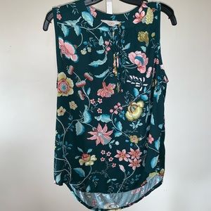 LOFT Sleeveless Mixed Media Shell